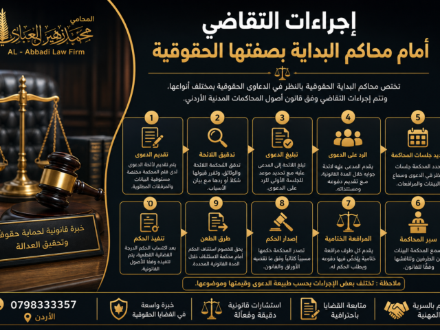 إجراءات التقاضي أمام محاكم البداية بصفتها الحقوقية