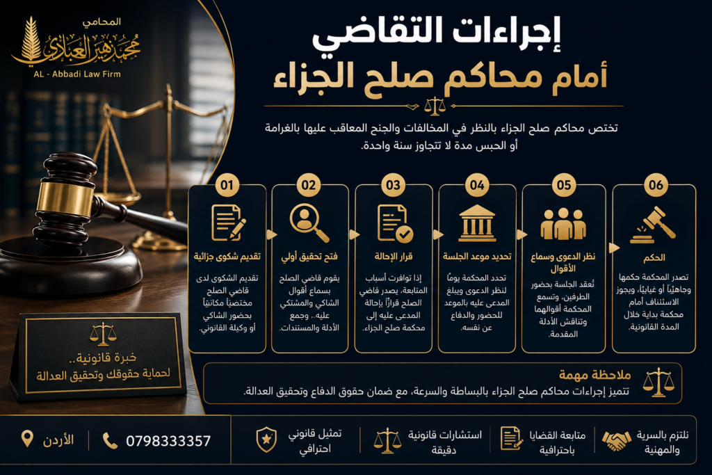 إجراءات التقاضي أمام محاكم صلح الجزاء