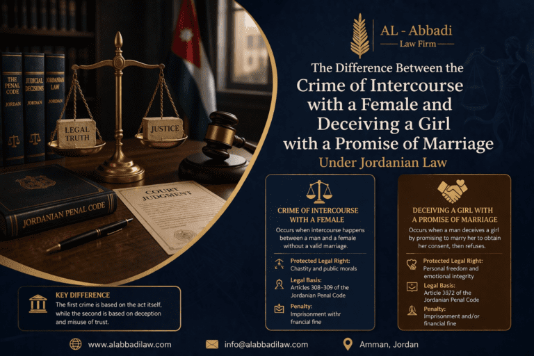الفرق بين جريمة مواقعة أنثى وخداع فتاة بوعد الزواج في القانون الأردني