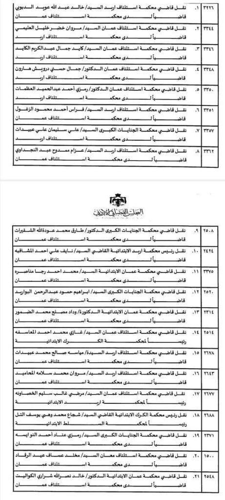 تنقلات قضائية