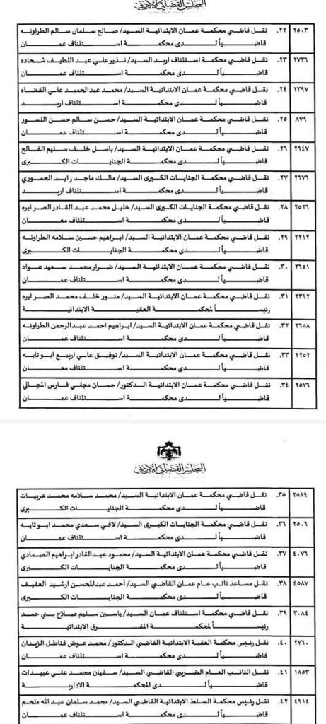 تنقلات قضائية