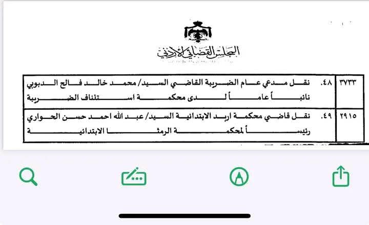 تنقلات قضائية