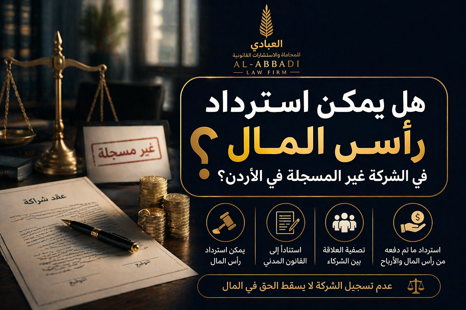 هل يمكن استرداد رأس المال في الشركة غير المسجلة في الأردن؟