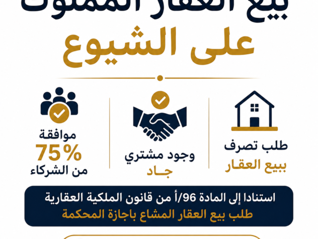 بيع العقار المملوك على الشيوع