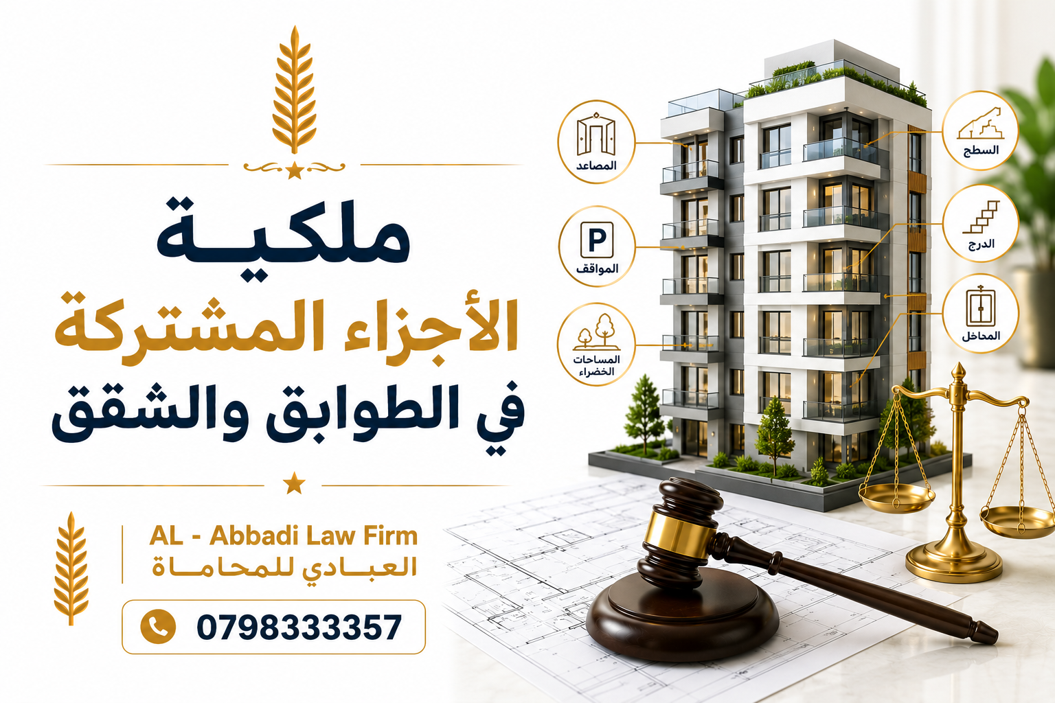 ملكية الأجزاء المشتركة في الطوابق والشقق