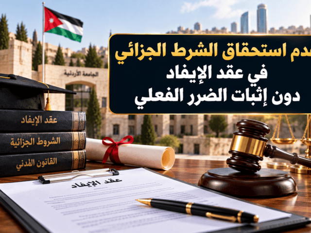 عدم استحقاق الشرط الجزائي في عقد الإيفاد