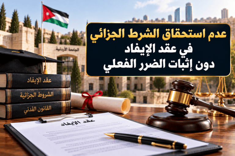 عدم استحقاق الشرط الجزائي في عقد الإيفاد